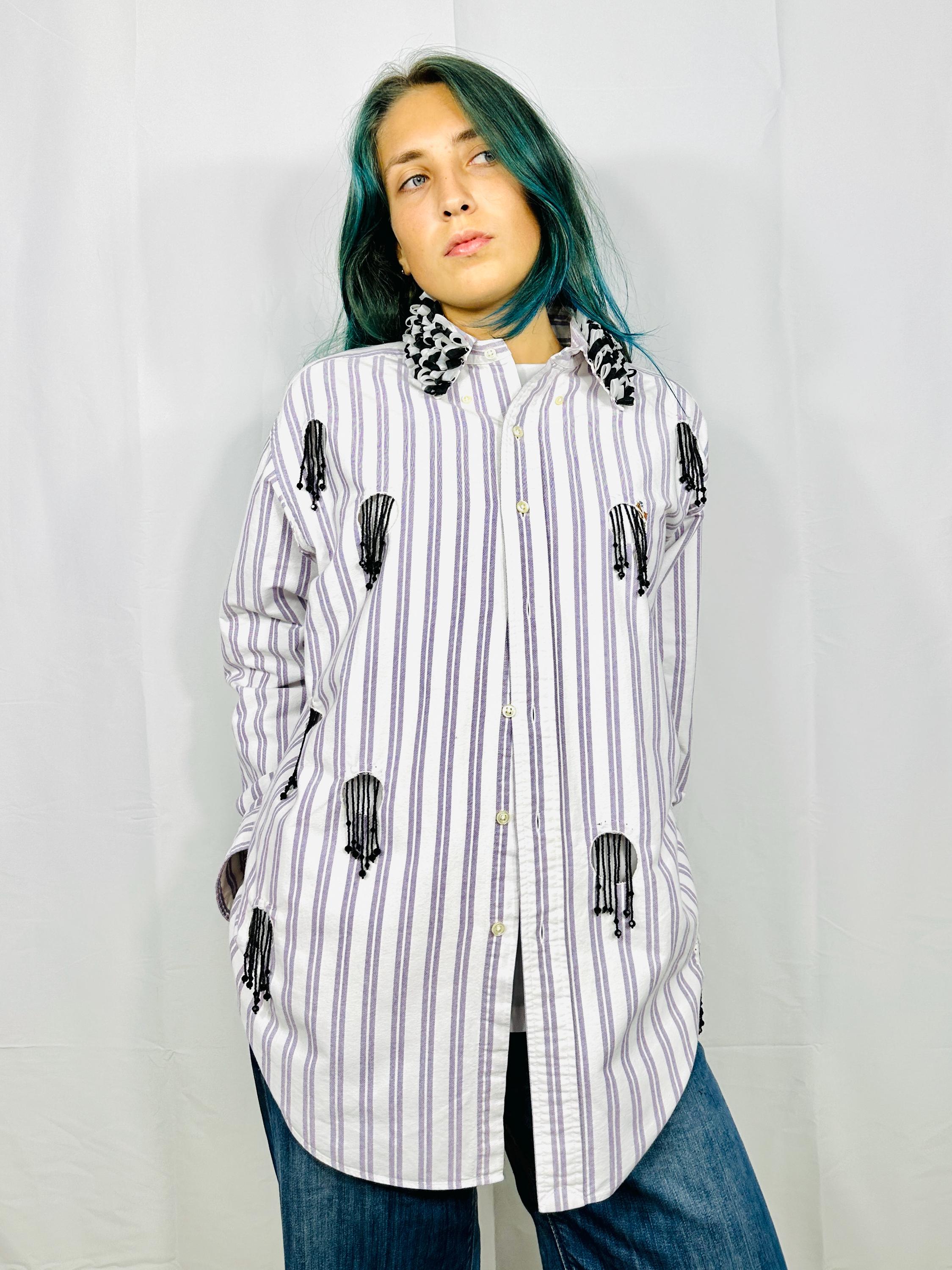 Custom Vintage shirt with beaded fringes