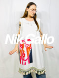 Custom Vintage midi nightgown with print