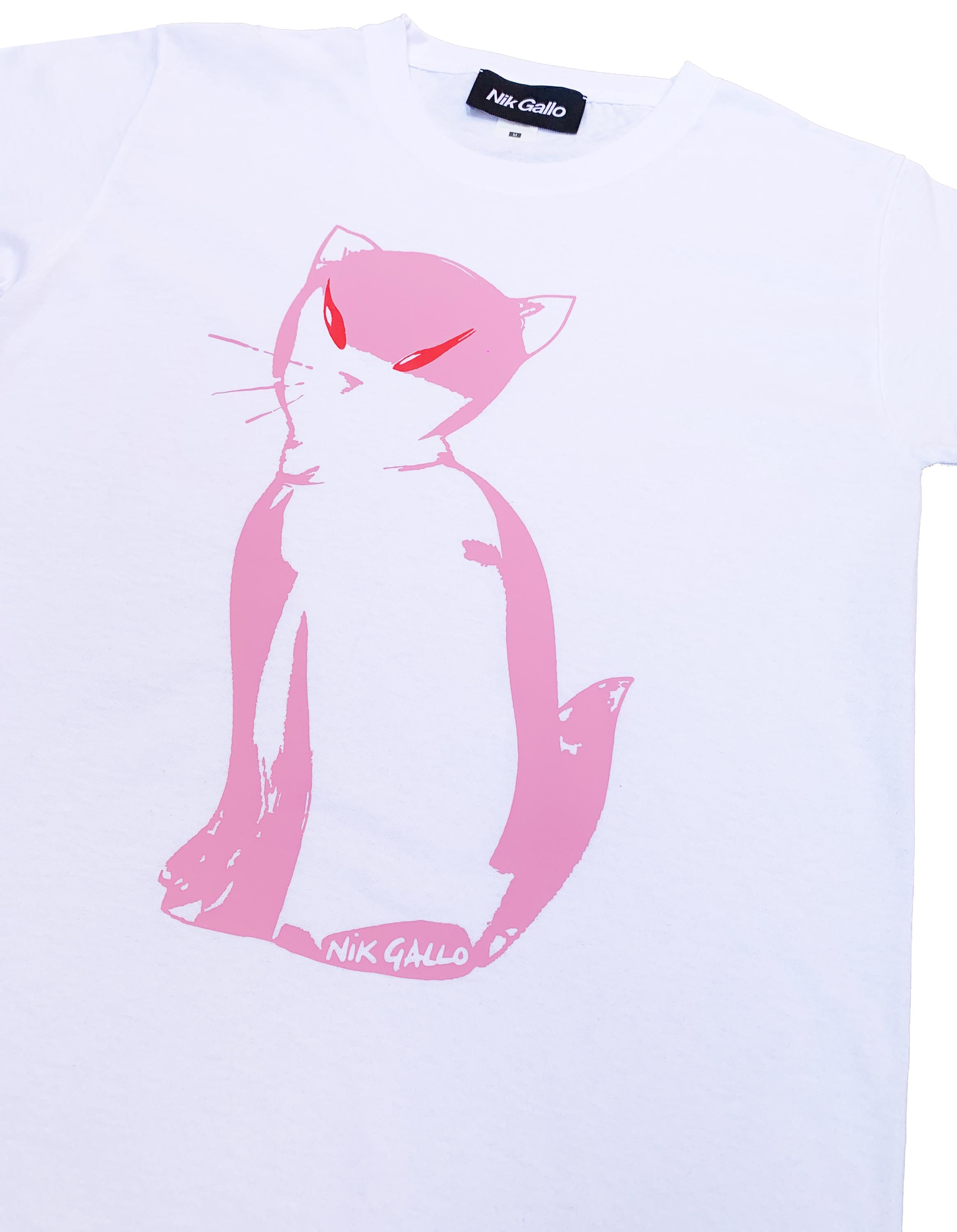 Evil Kitten t-shirt in pure white cotton jersey