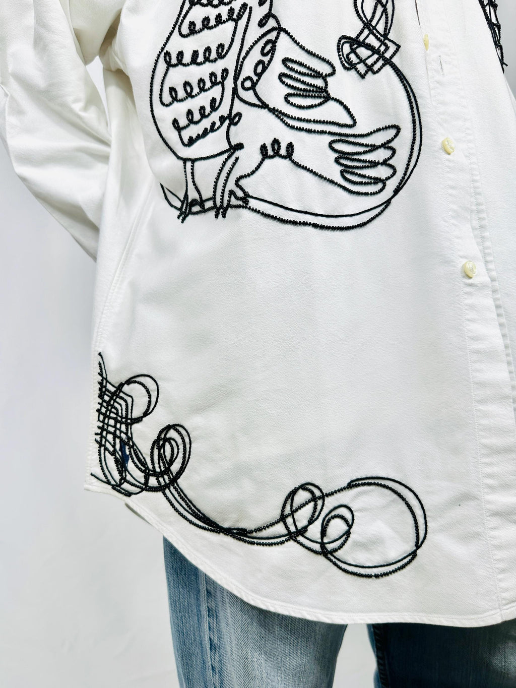 Custom Vintage Shirt with owl embroidery