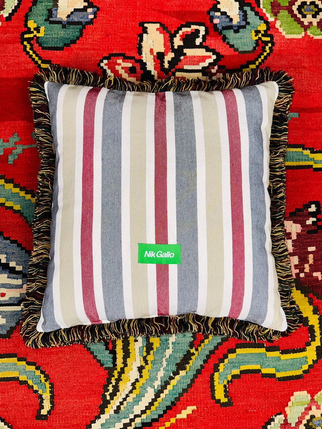 "MERCURY" hand-painted one of a kind cat pillow
