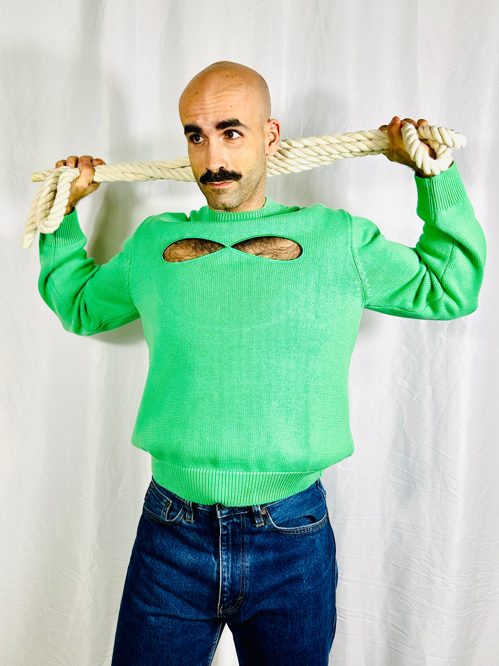 GHOST JUMPER IN MINT GREEN