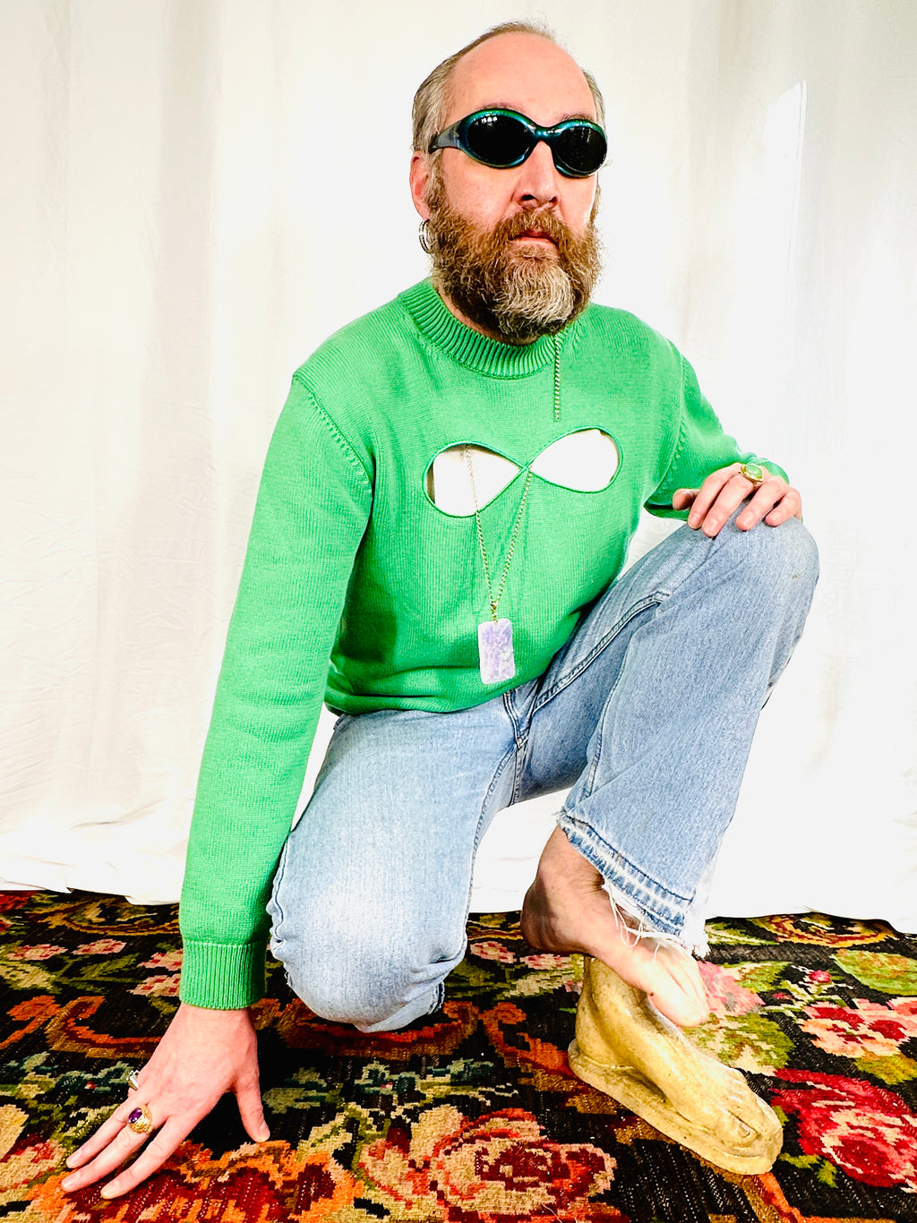 GHOST JUMPER IN MINT GREEN