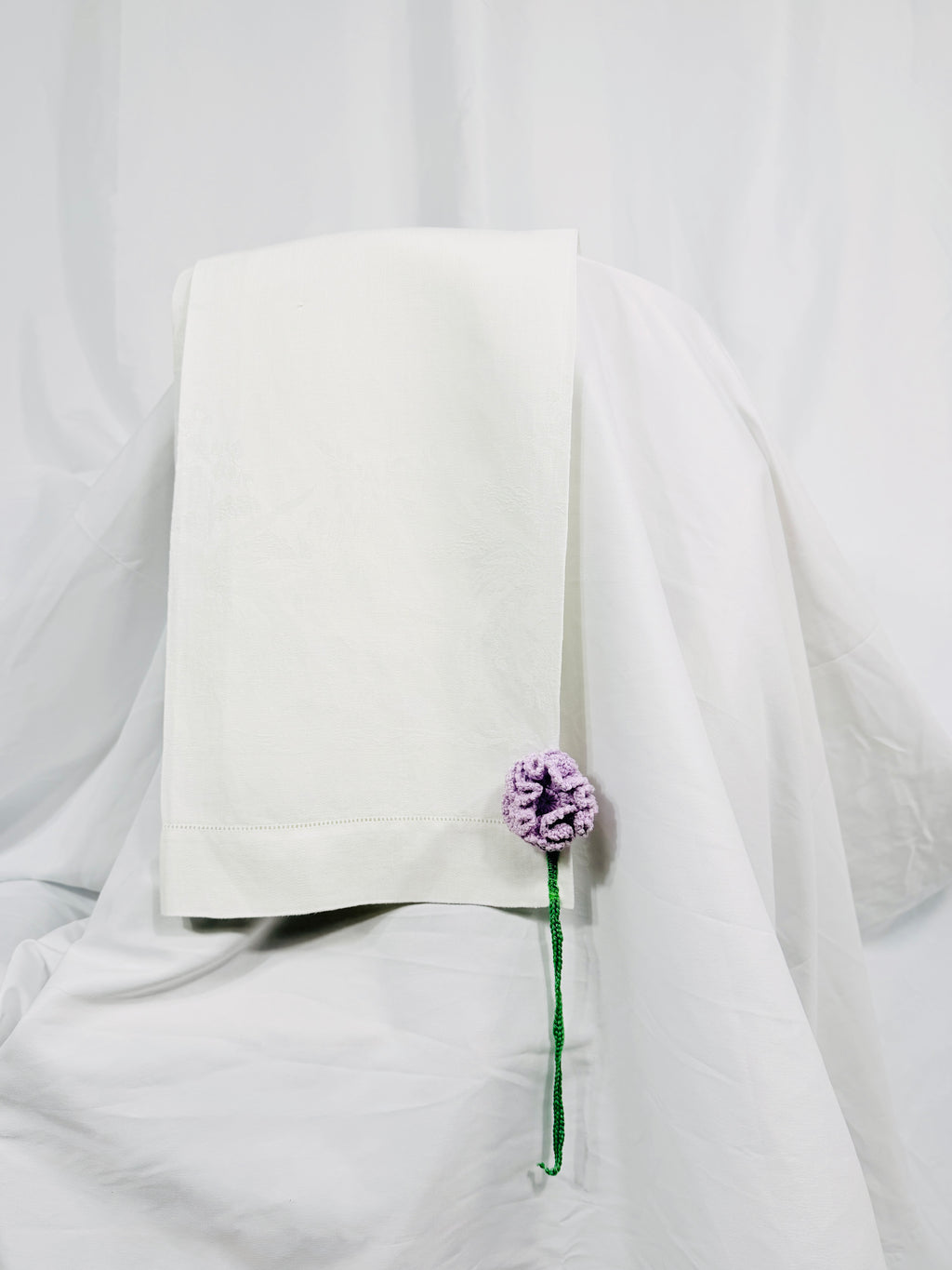 EMBELLISHED JACQUARD LINEN TOWEL