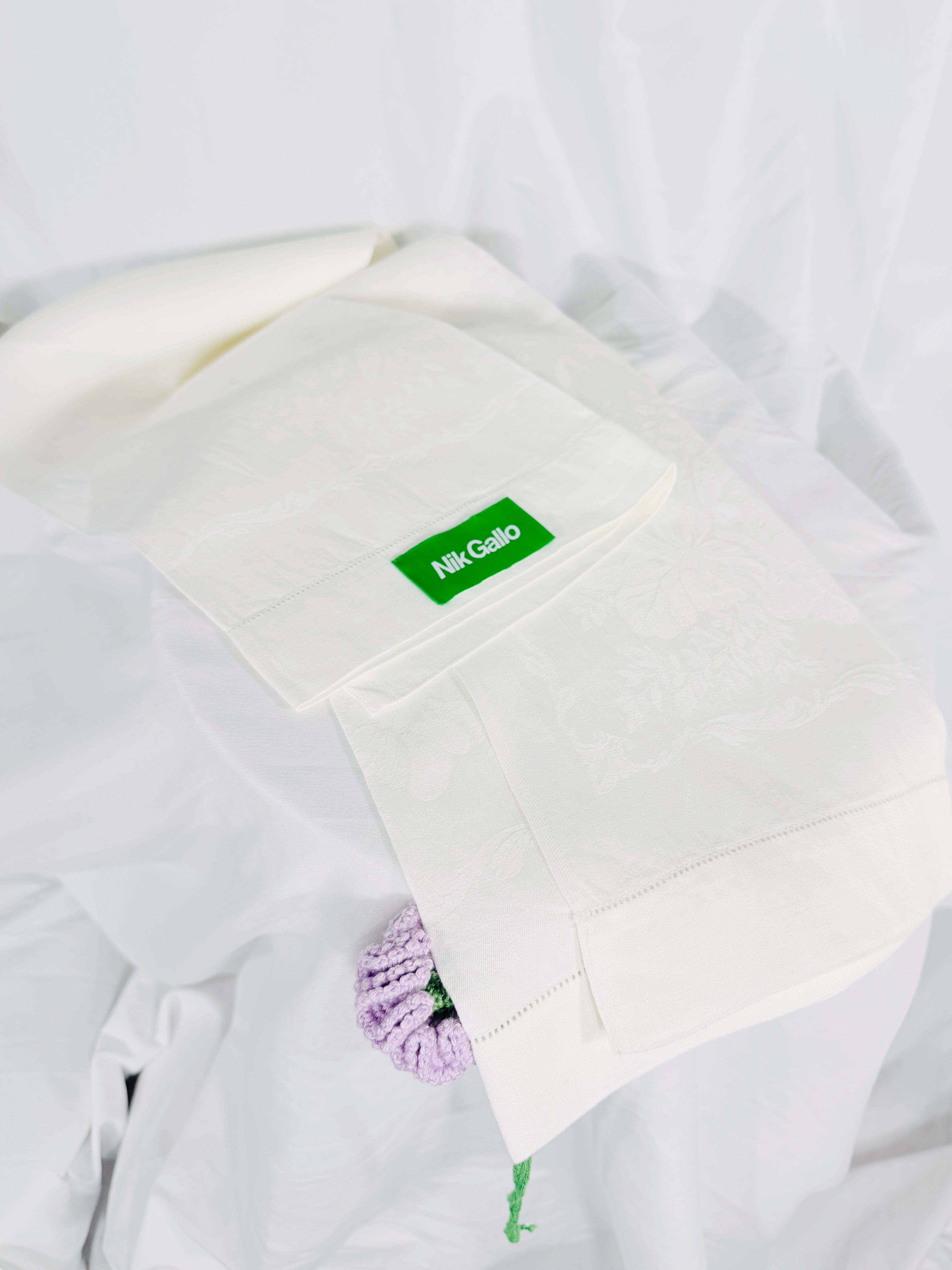 EMBELLISHED JACQUARD LINEN TOWEL