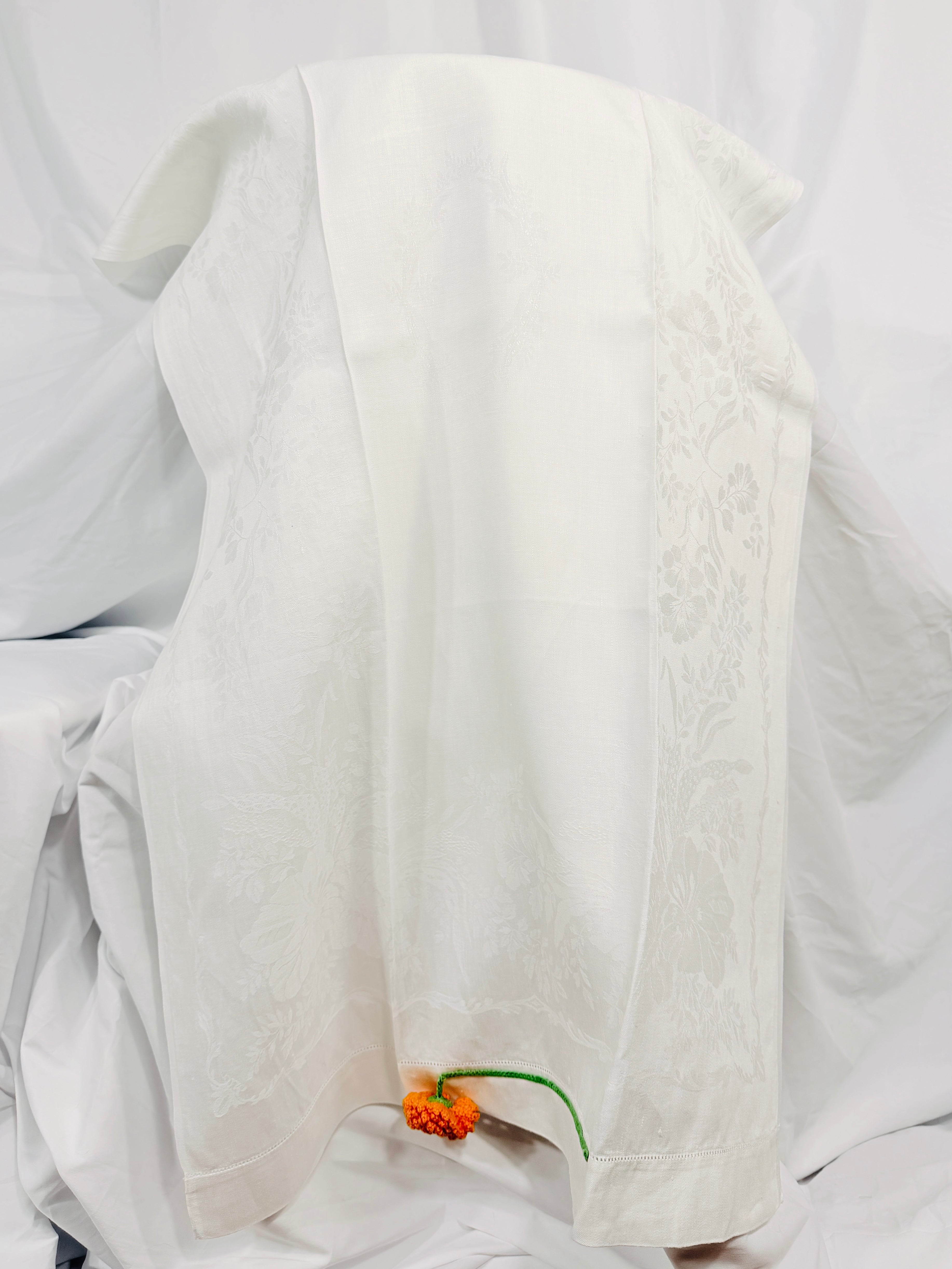 EMBELLISHED JACQUARD LINEN TOWEL