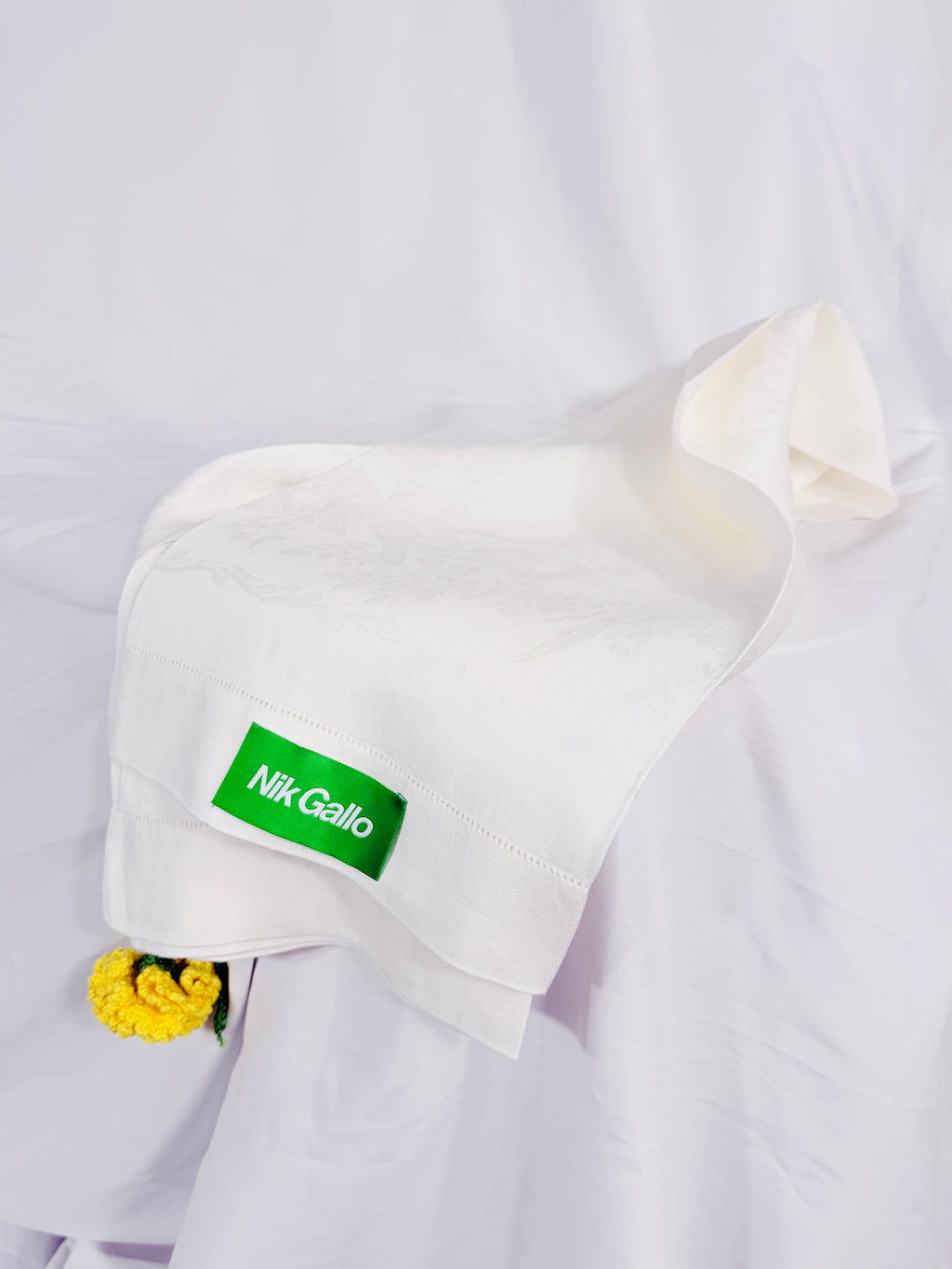 EMBELLISHED JACQUARD LINEN TOWEL