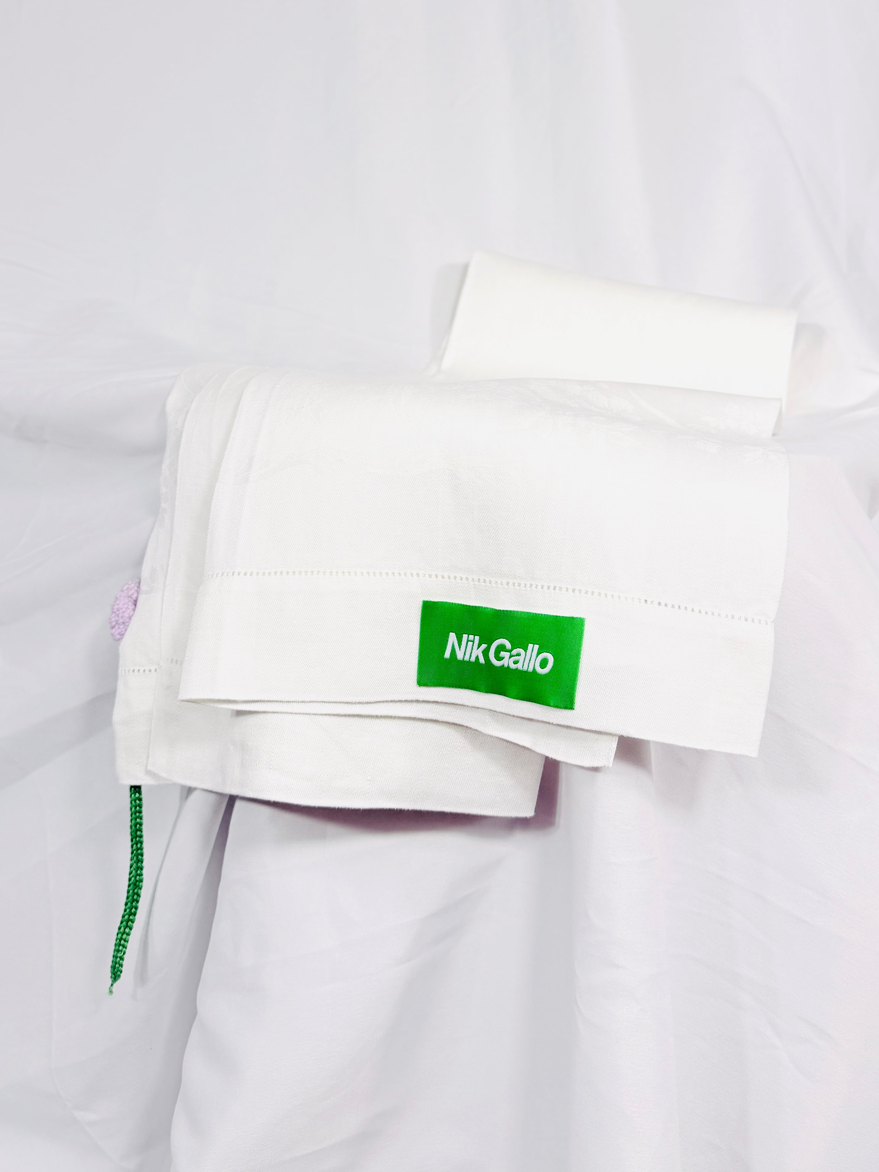 EMBELLISHED JACQUARD LINEN TOWEL