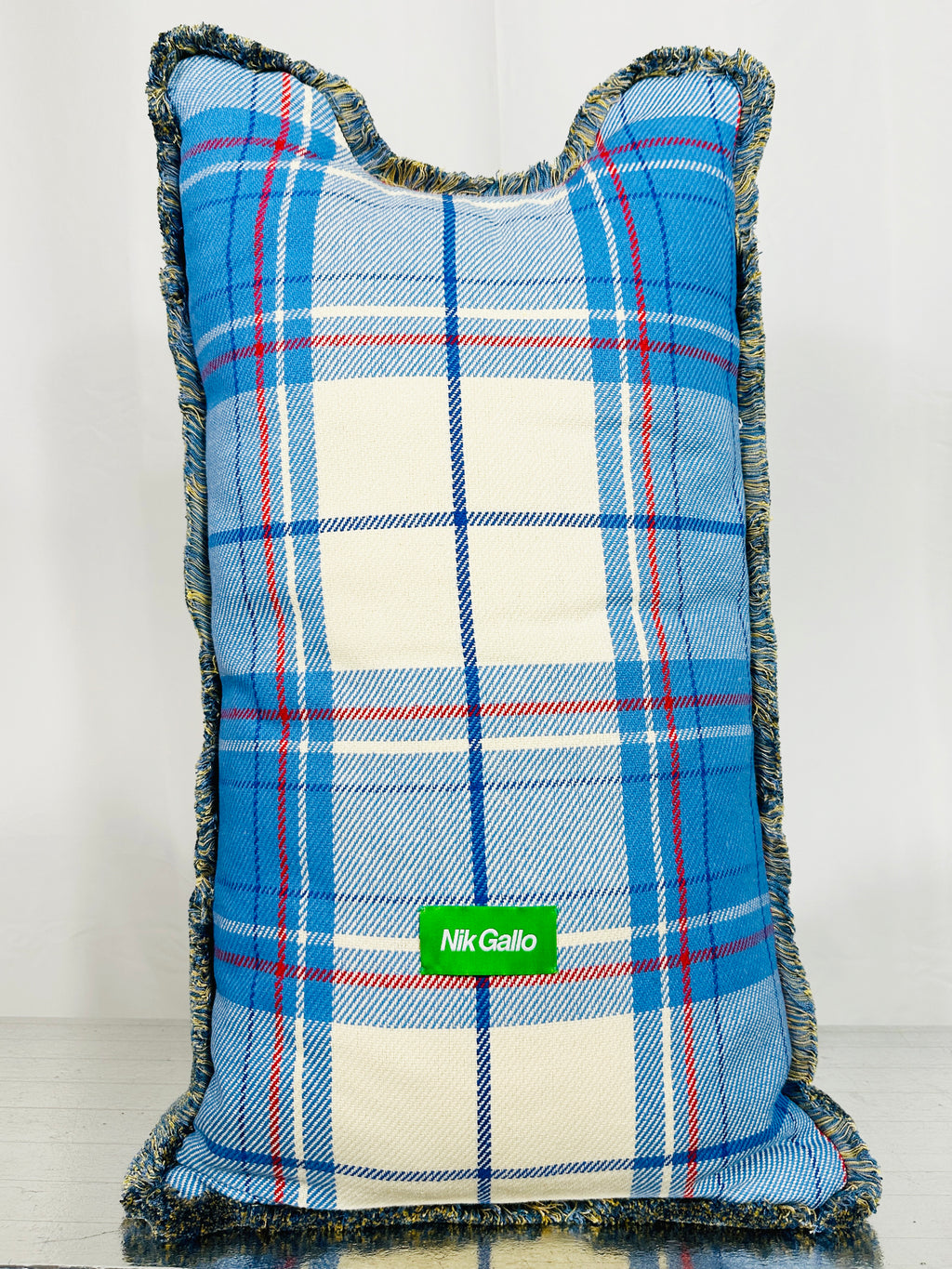 "Blue the cat" denim pillow