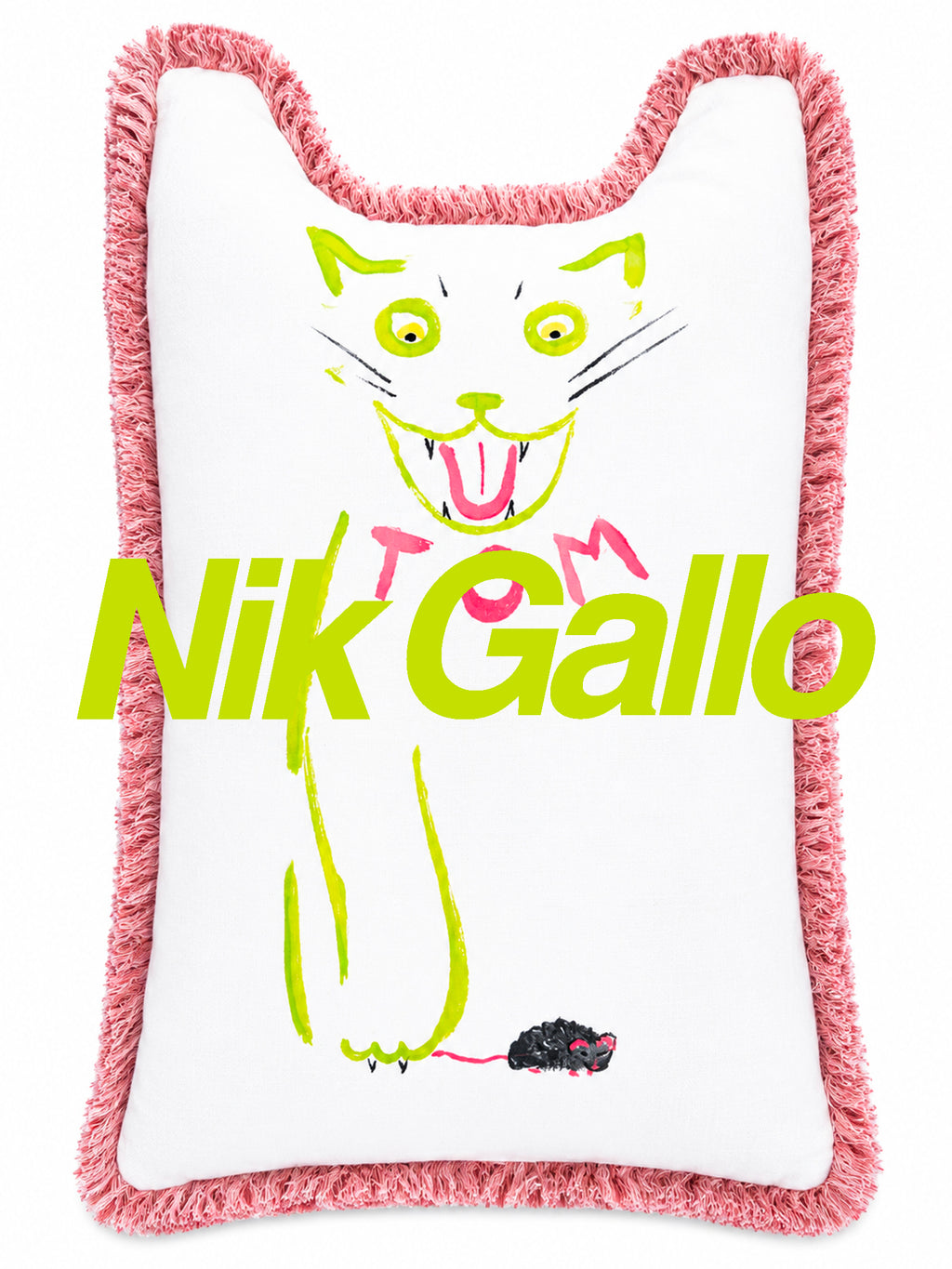 TOM THE CAT HAND-PAINTED CUSHION