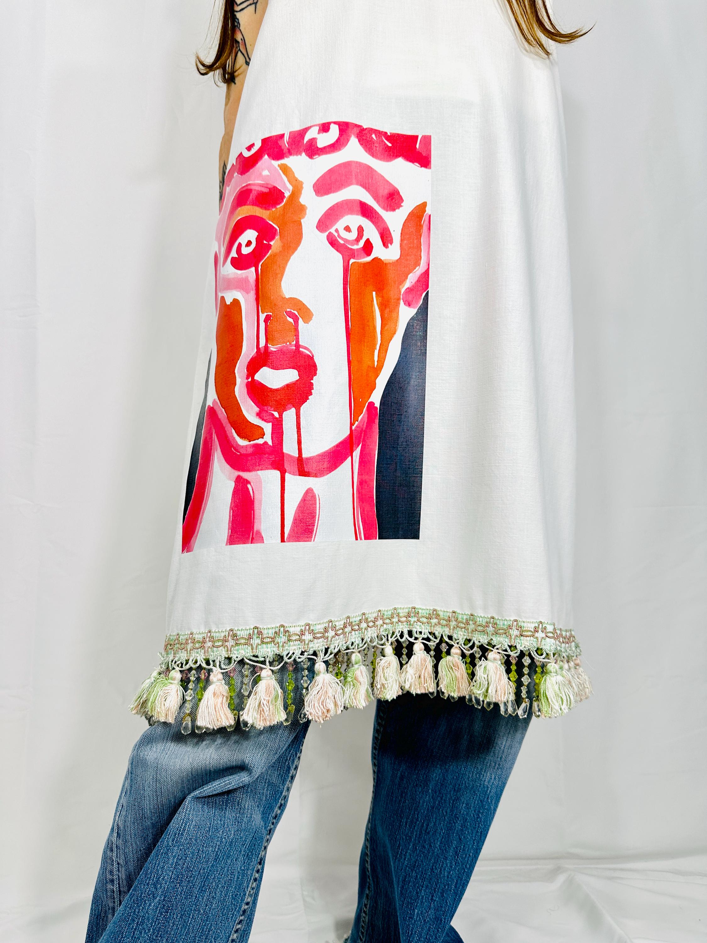 Custom Vintage midi nightgown with print
