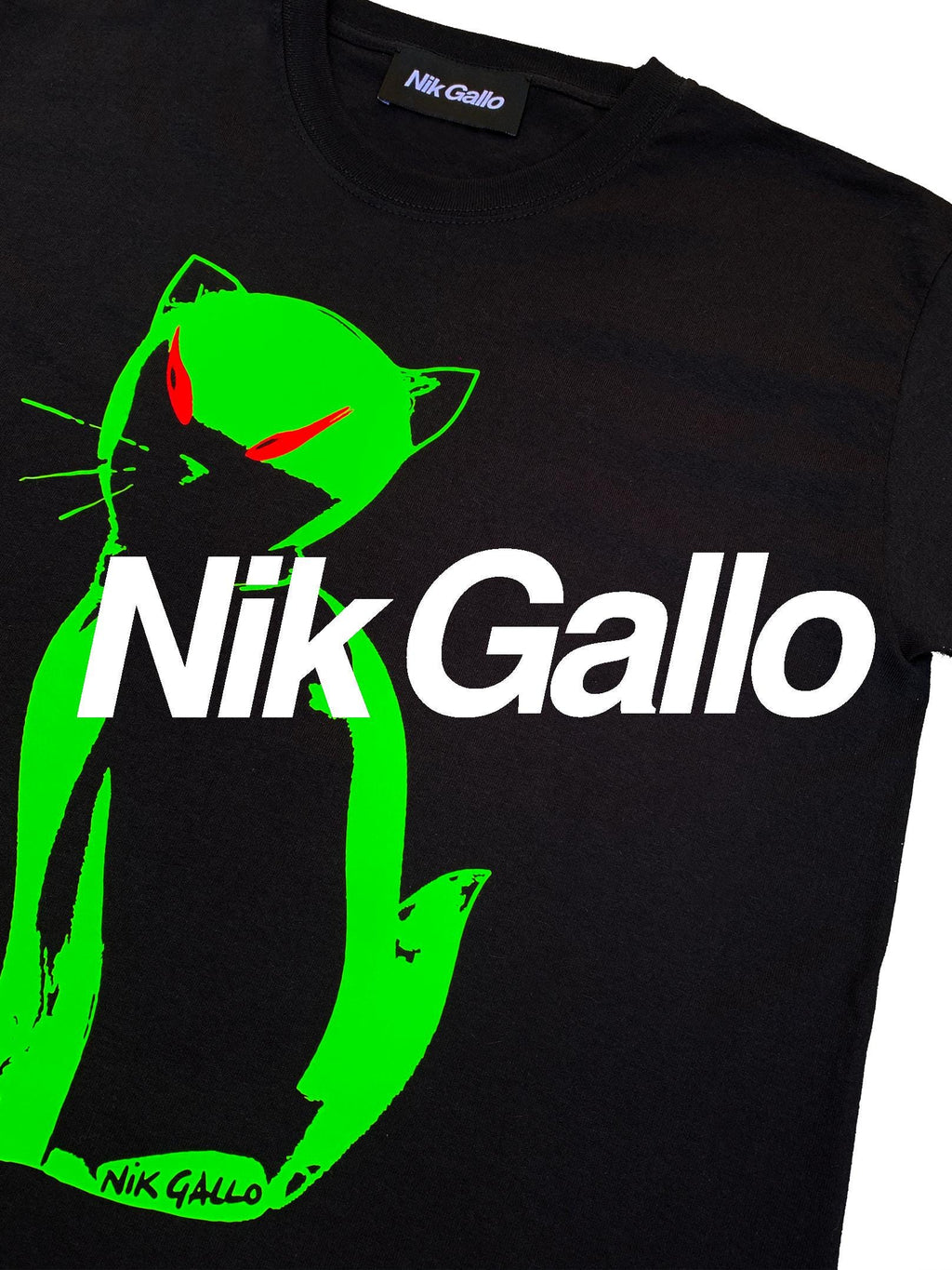 Evil kitten cotton jersey t-shirt in black