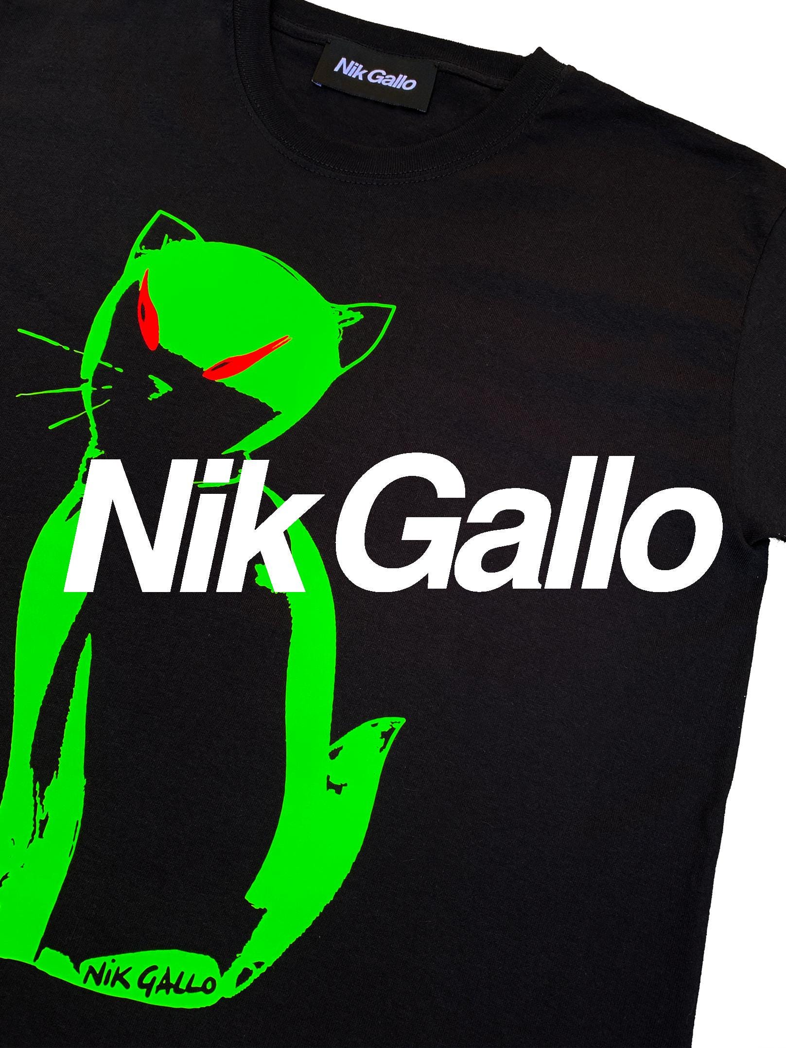 Evil kitten cotton jersey t-shirt in black