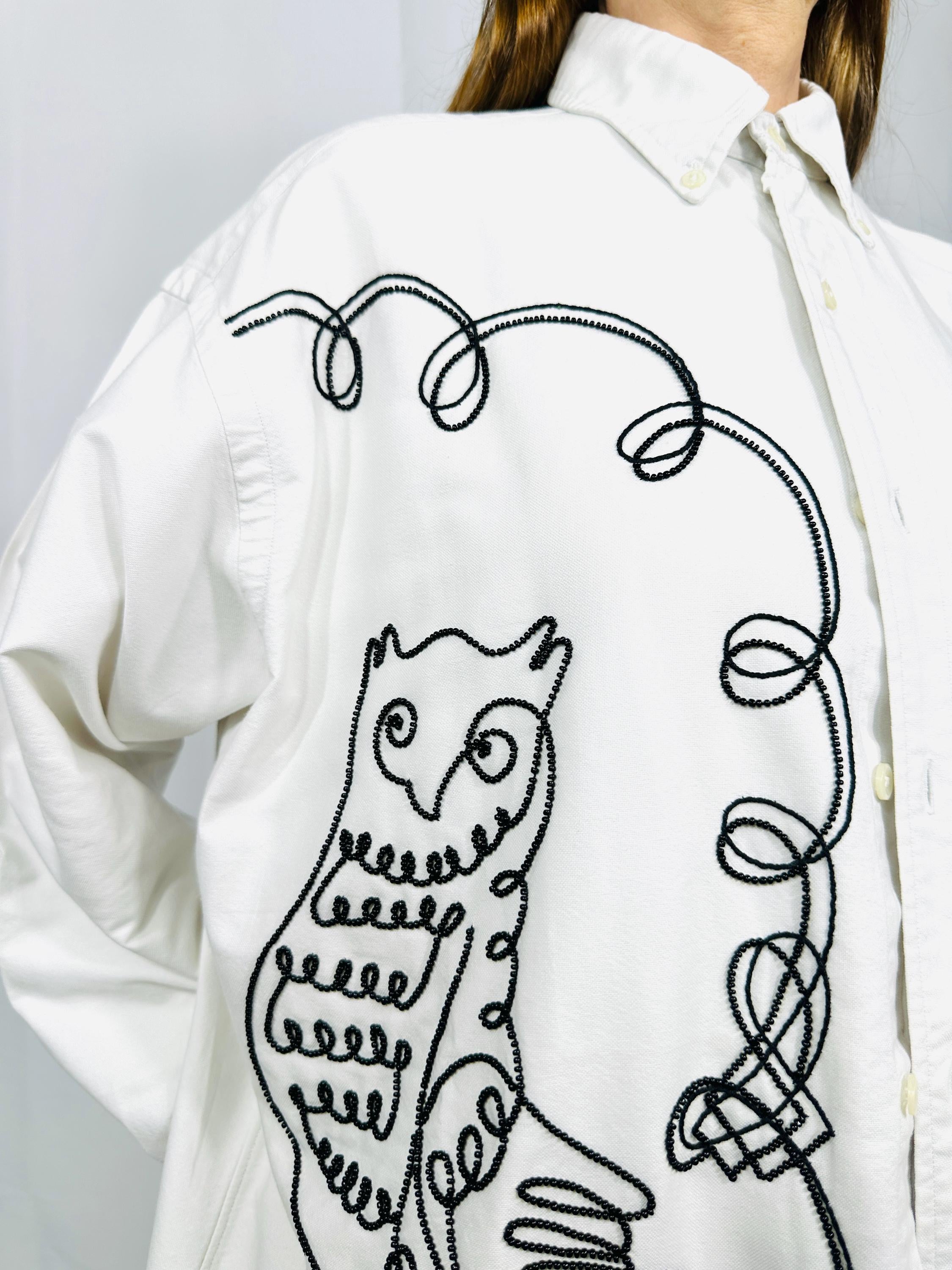 Custom Vintage Shirt with owl embroidery