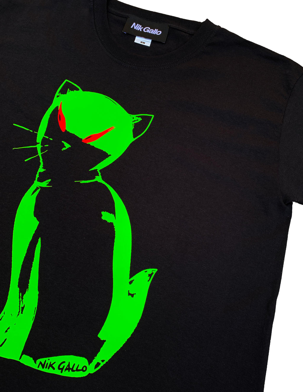 Evil kitten cotton jersey t-shirt in black